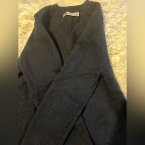 ZARA navy blue cardigan sweater